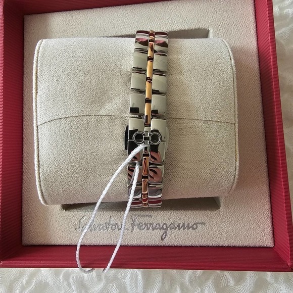 Salvatore Ferragamo Gancini Two-Tone Bracelet Watch 22mm - Picture 9 of 10